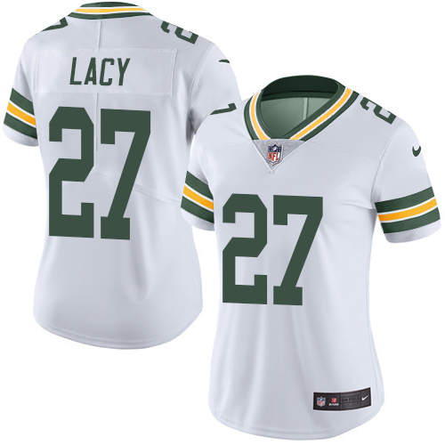 Women's Limited Eddie Lacy Nike Jersey White - #27 Rush NFL Green Bay Packers